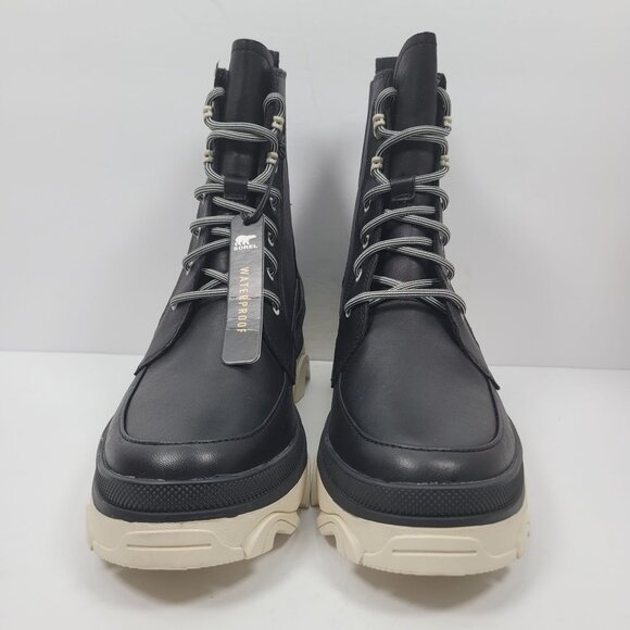 Sorel Brex Lace Up Women's Waterproof Black Leather Boots US Size 8.5 NWT - Picture 3 of 10